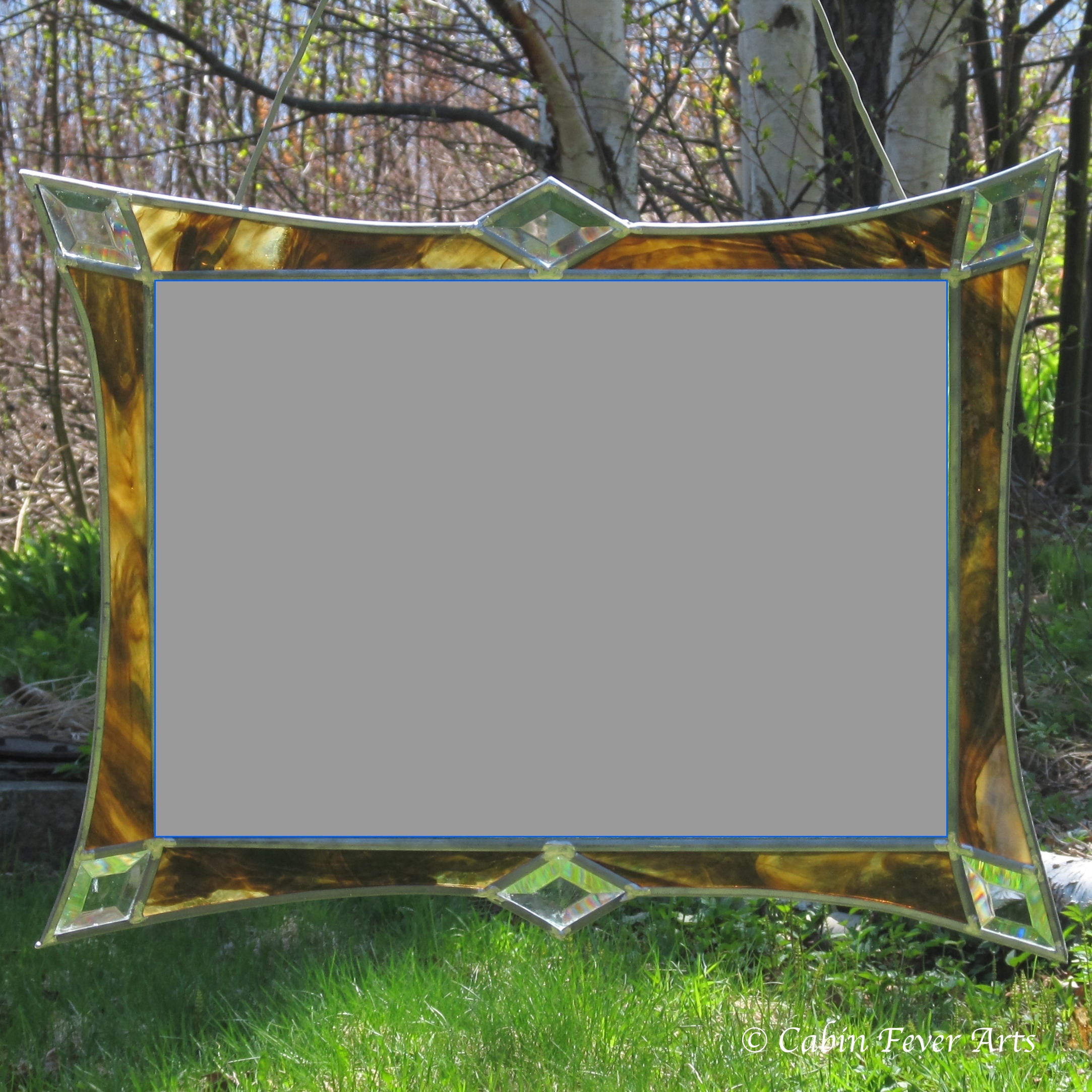 Framed Mirror - Brown with Clear Bevels